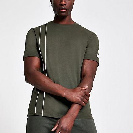River Island Mens Slim Fit Piped T-shirt