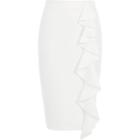 River Island Womens White Frill Front Pencil Skirt