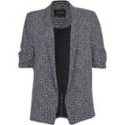 River Island Womens Print Ruched Sleeve Blazer