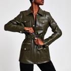 River Island Womens Faux Leather Utility Jacket