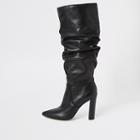 River Island Womens Leather Slouch Heel Boot