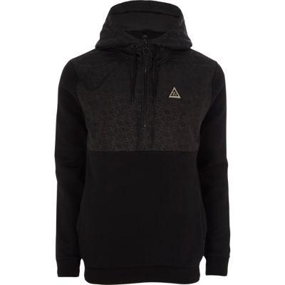 River Island Mens Geo Print Block Hybrid Hoodie