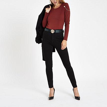 River Island Womens Chain Shoulder Padded Bodysuit