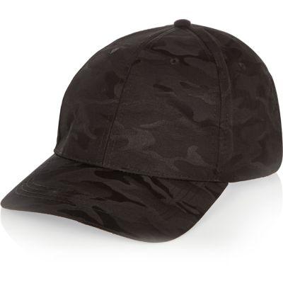 River Island Mensblack Camo Cap