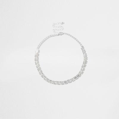 River Island Womens Silver Tone Square Cup Chain Choker