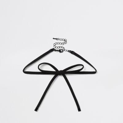 River Island Womens Velvet Bow Choker