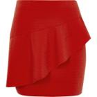 River Island Womens Asymmetric Frill Front Mini Skirt