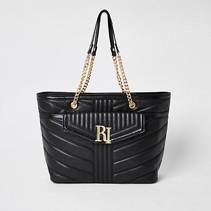 River Island Womens Quilted Ri Pocket Shoulder Bag