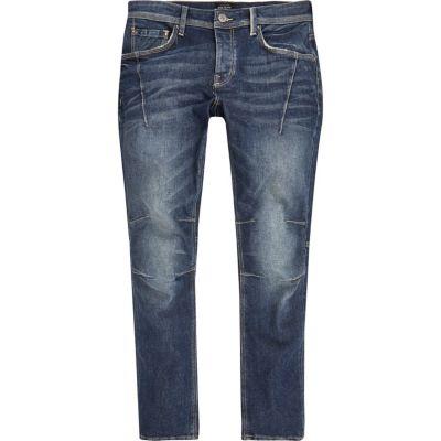 River Island Mens Wash Sid Biker Skinny Jeans
