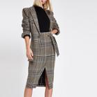 River Island Womens Check Wrap Tie-up Pencil Skirt