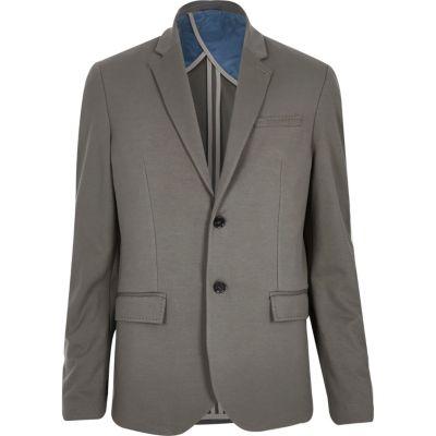 River Island Mens Mink Jersey Slim Blazer