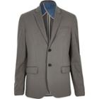 River Island Mens Mink Jersey Slim Blazer