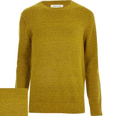 River Island Mens Yellow Boucl Sweater