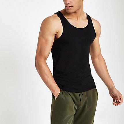 River Island Mens Muscle Fit Scoop Neck Vest