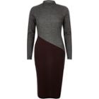 River Island Womens Herringbone Spliced Bodycon Midi Dress