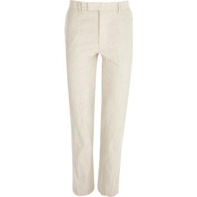 River Island Mens Linen Blend Slim Fit Suit Pants