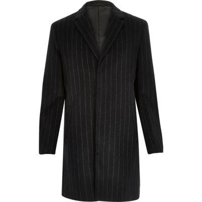 River Island Mens Smart Pinstripe Wool-blend Coat