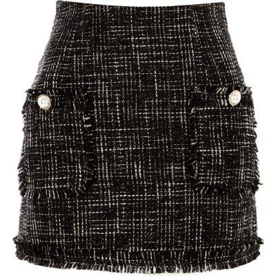 River Island Womens Petite Boucle Glitter Pocket Mini Skirt