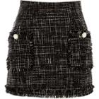 River Island Womens Petite Boucle Glitter Pocket Mini Skirt