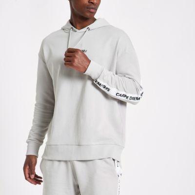 River Island Mens 'carpe Diem' Tape Sleeve Hoodie