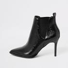 River Island Womens Patent Embossed Pointed Toe Boots