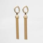 River Island Womens Gold Tone Drop Tassel Earrings
