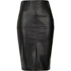 River Island Womens Petite Faux Leather Bodycon Midi Skirt