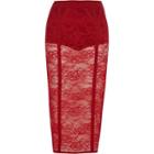 River Island Womens Floral Lace Panel Pencil Skirt