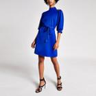 River Island Womens Bright Long Sleeve Tie Belt Swing Dress