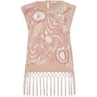 River Island Womens Embroidered Fringe Top