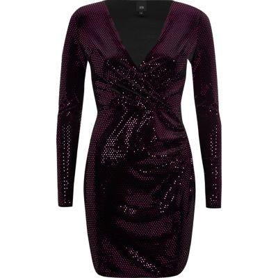 River Island Womens Mirror Dot Sequin Bodycon Dress