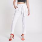 River Island Womens White Tapered Leg Trousers