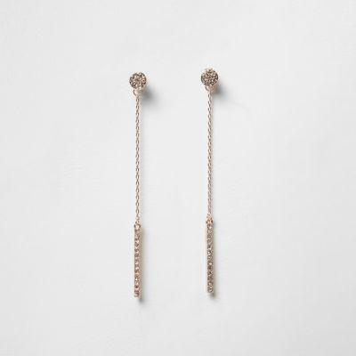 River Island Womens Rose Gold Tone Drop Earrings