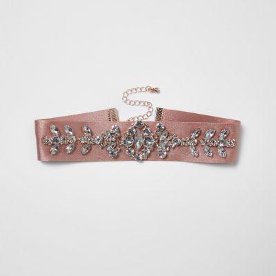 River Island Womens Satin Embellished Choker