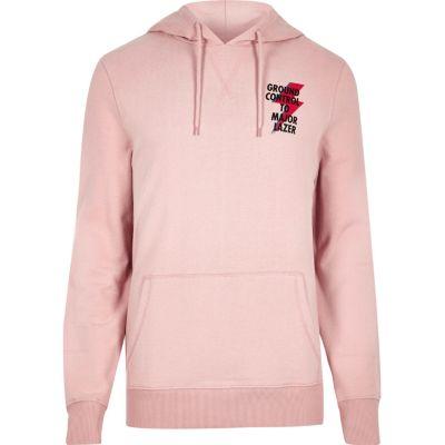 River Island Mens 'ground Control' Print Hoodie
