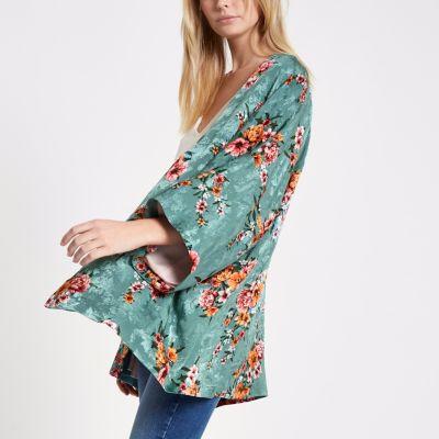 River Island Womens Floral Print Cropped Kimono
