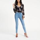 River Island Womens Floral Wrap Front Balloon Sleeve Body