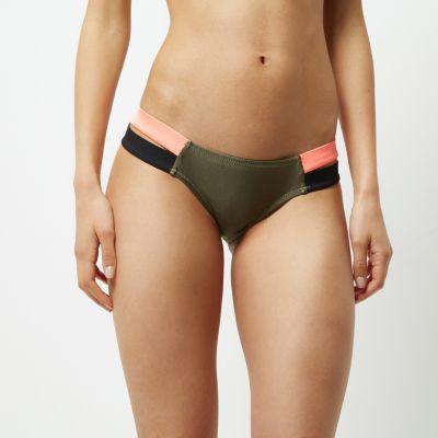 River Island Womens Panel Stripe Bikini Bottoms
