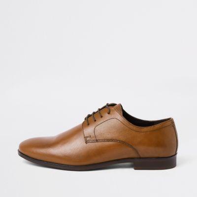 River Island Mens Leather Round Toe Lace-up Shoes