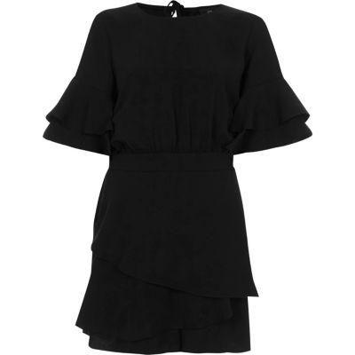 River Island Womens Frill Short Sleeve Layered Hem Romper
