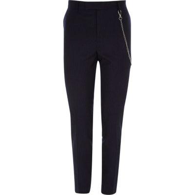 River Island Mens Stripe Skinny Suit Trousers