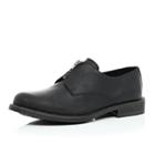 River Island Mensblack Leather Zip Front Shoes