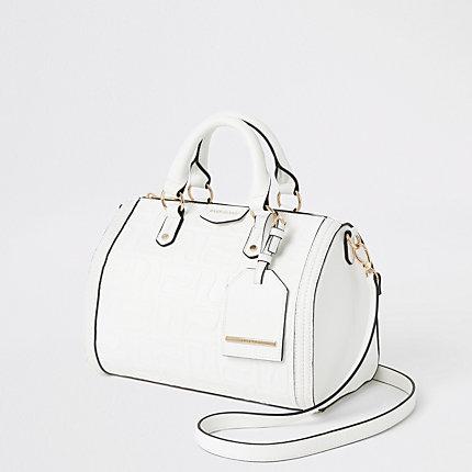 River Island Womens White Cross Body Bowler Bag