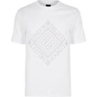 River Island Mens White Embroidered Slim Fit T-shirt