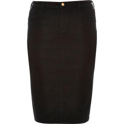 River Island Womens Plus Denim Pencil Skirt