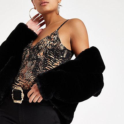 River Island Womens Animal Print Cami Bodysuit