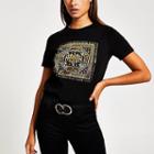 River Island Womens Foil Printed Boyfriend Fit T-shirt