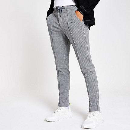 River Island Mens Pintuck Skinny Smart Joggers