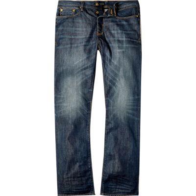 River Island Mens Wash Dean Straight Jeans