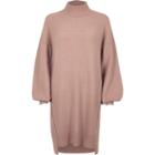River Island Womens Knit Balloon Sleeve Sweater Dress